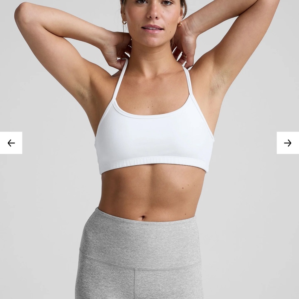 Beyond yoga white spacedye slim race back bra